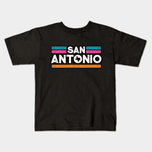 Retro San Antonio Texas // Vintage San Anto Fiesta Color Hometown Pride Kids T-Shirt